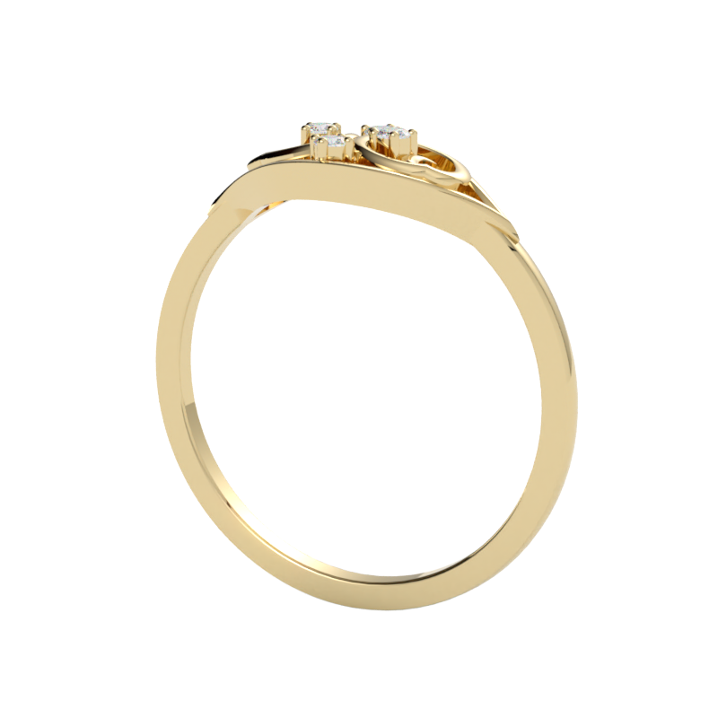 Pierścionek z diamentem Iskra – złoto żółte 750 – GOLDPORT